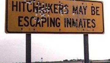 hitchhiker sign
